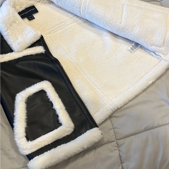 French Connection Black and Cream Teddy Jacket - Picture 4 of 7